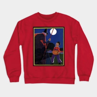 Halloween Witch and Boy Crewneck Sweatshirt